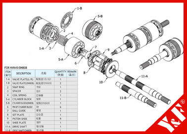 kaufen Kawasaki-Bagger NVK45/Hydraulikpumpe DNB zerteilt Hochdruck- und langes Leben online manufacture